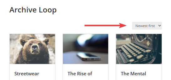 Show Default OrderBy Menu