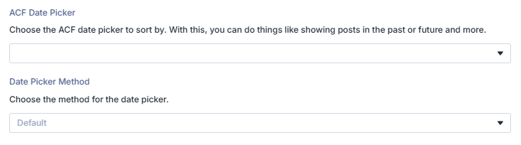 Loop options for sorting by ACF Date Picker field Loop options for sorting by ACF Date Picker field