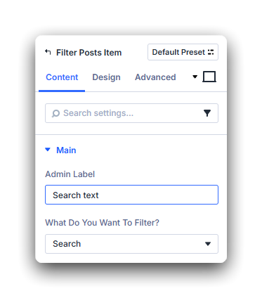 Add Search filter items