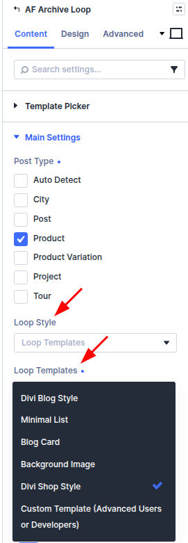 Pick loop template