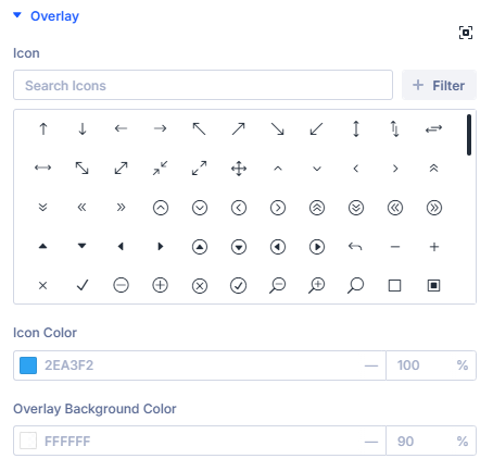 Overlay design settings