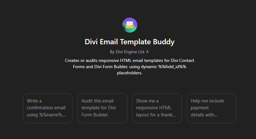 Divi Email Template Buddy GPT