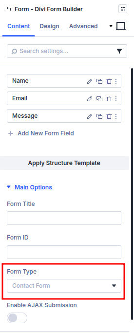 Form Type Contact