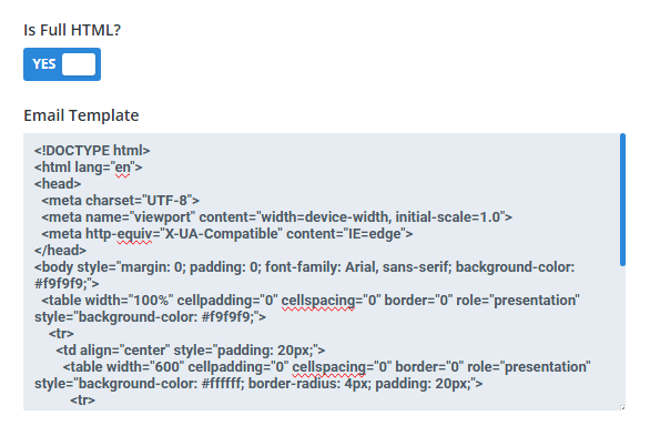 HTML Email Template Example