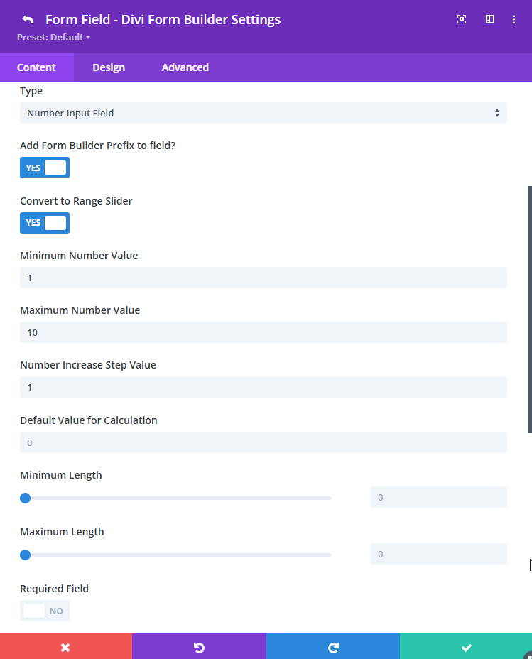 Customize Number Field