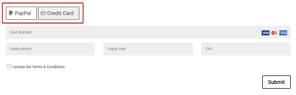 Payment Gateway Buttons