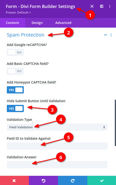 Field Validation Settings