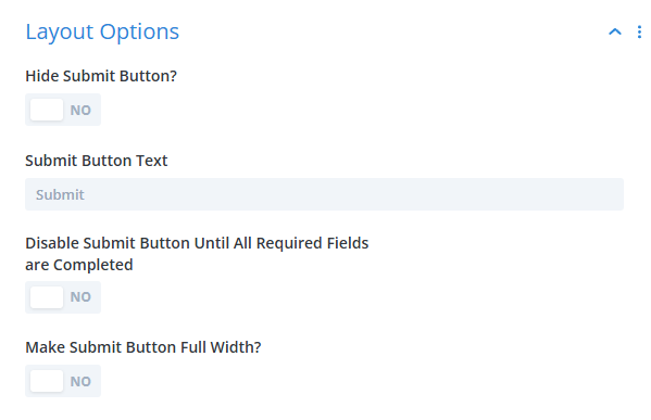 Submit Button Setttings