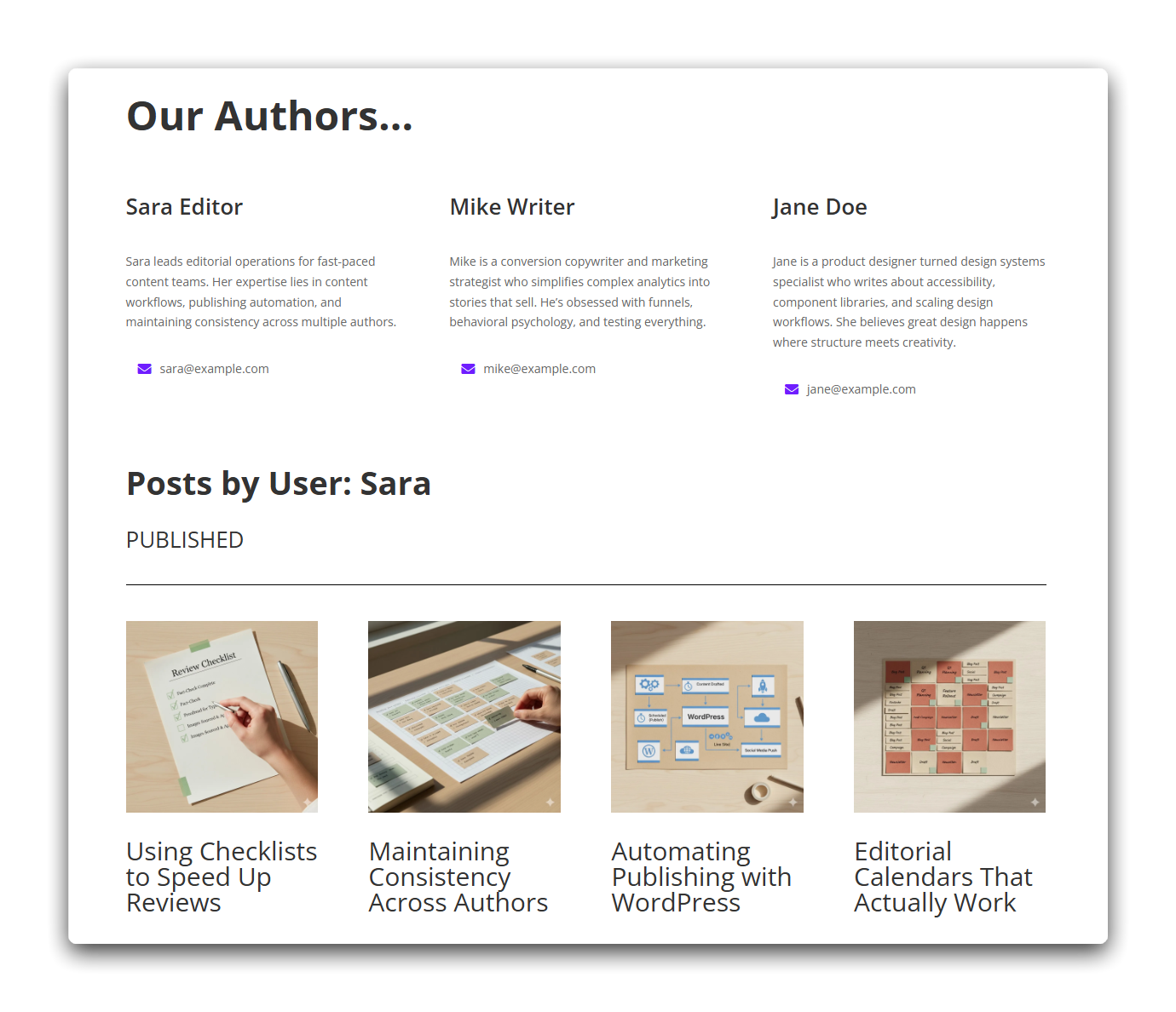 Example configuration of the Author filter in Loop settings