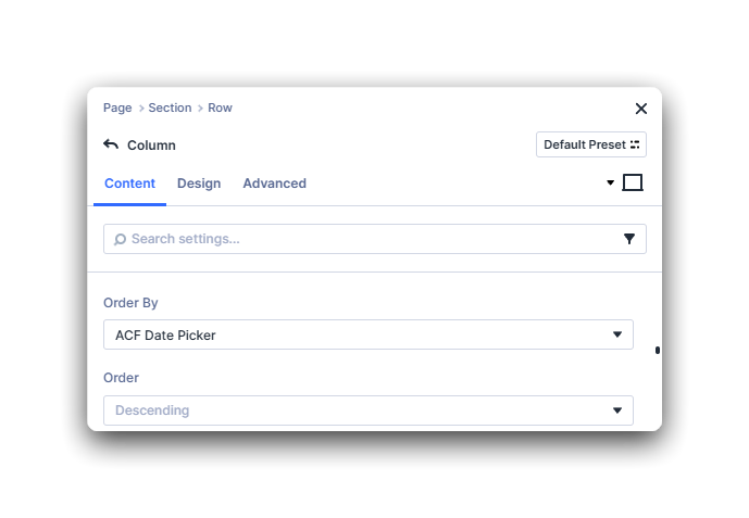Configure a date-based query in the Loop settings