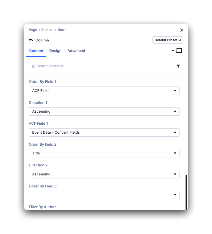 Order By options added by Loop Extender