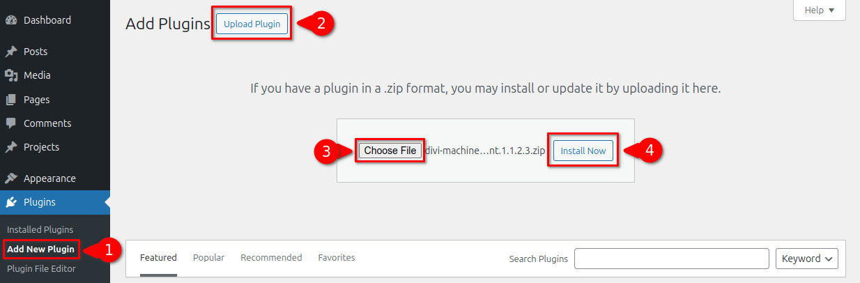 Install Divi Machine Accounts