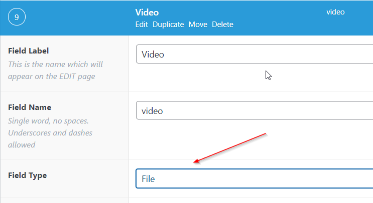 Add an upload field in ACF