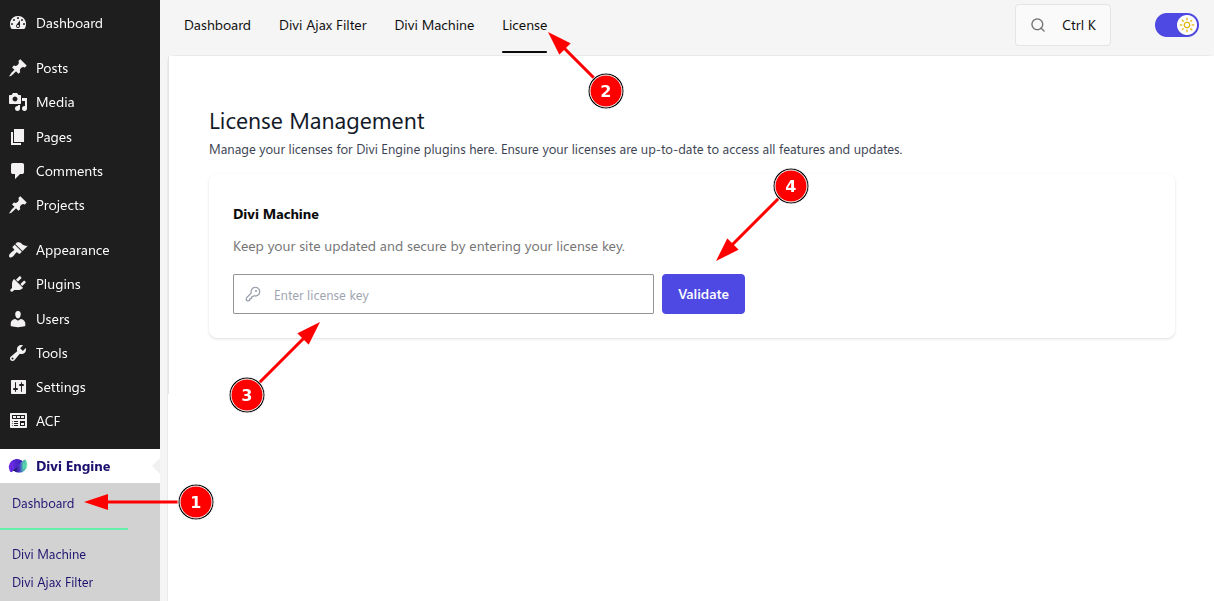 Add license key