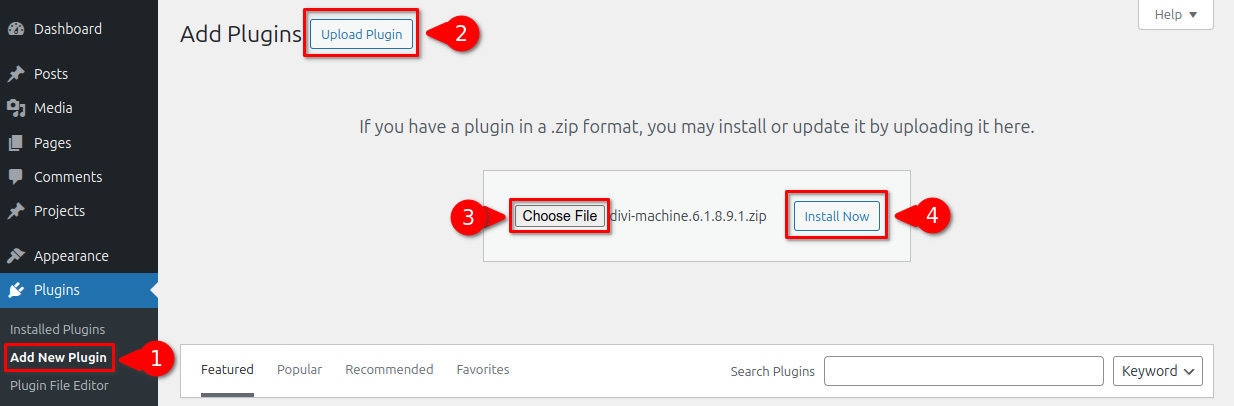 Install Divi Machine