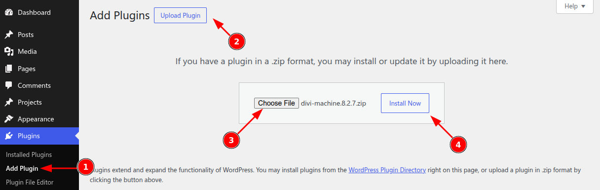 Install Divi Machine