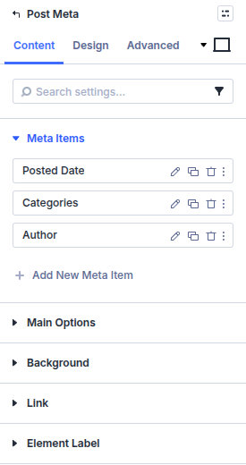 Post Meta module settings