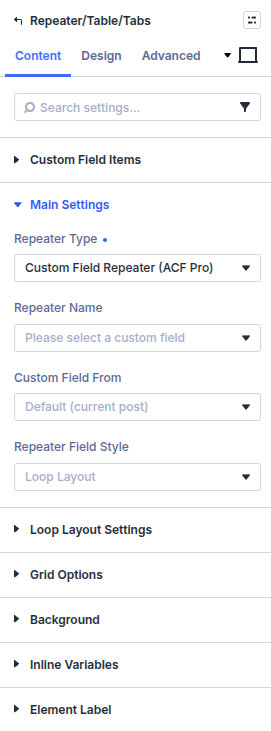 Repeater ACF Pro field