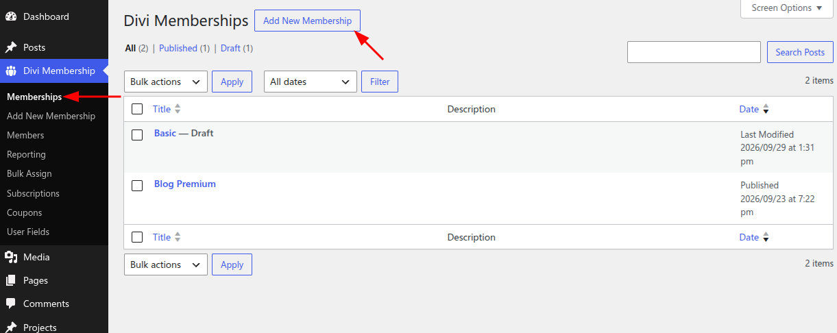 Add new membership