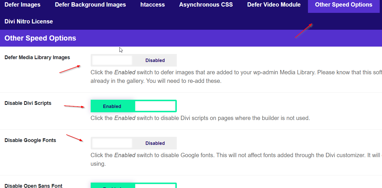 Defer Images Settings Screen