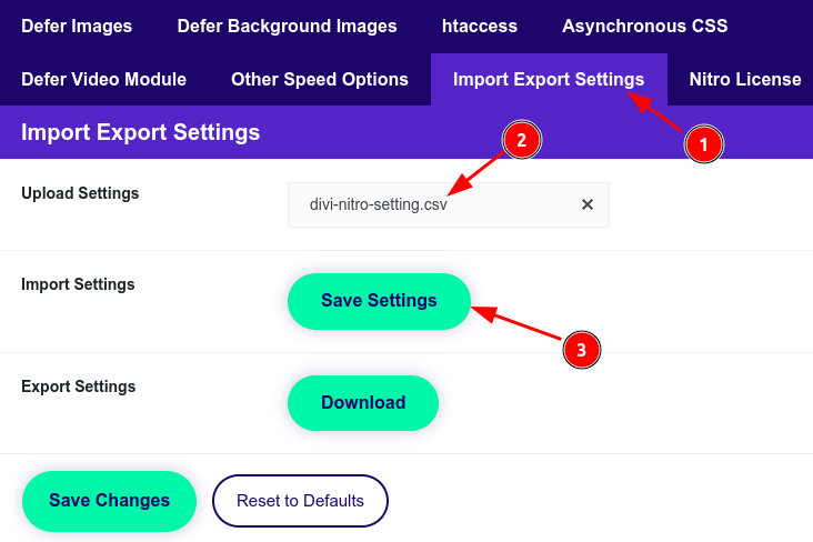 Import Nitro Settings