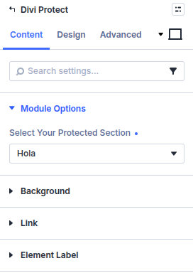 Select your Protected Section