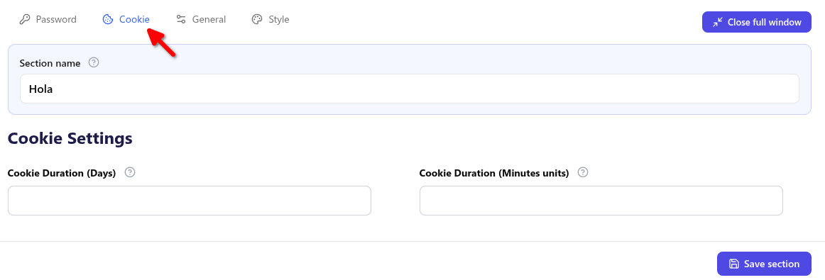 Cookie tab